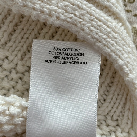 Ivory Lucky Brand Cotton-Blend Pullover V-Neck Sweater - Picture 8 of 8